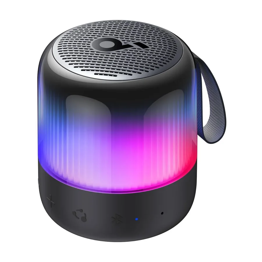 Anker Soundcore Glow Mini Portable Speaker | 360° Dynamic Sound, Customizable Light Show