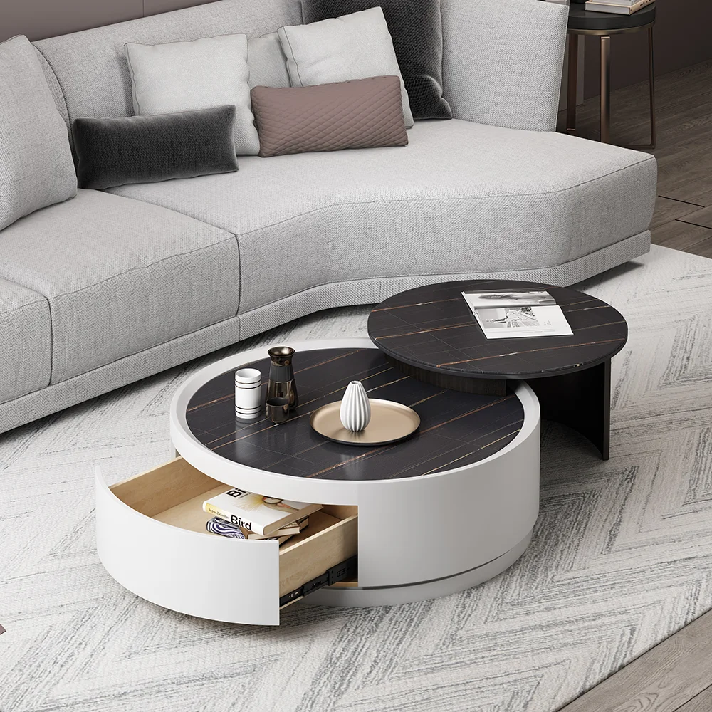 Tea Table+Corner Table DM080 Sintered Stone+Pine