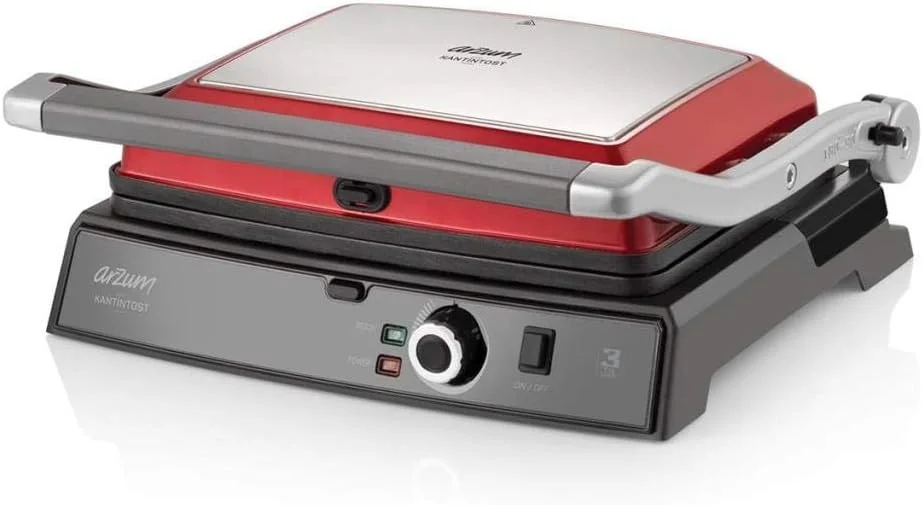 Arzum AR2025 Grill & Sandwich Maker - Pomegranate Red