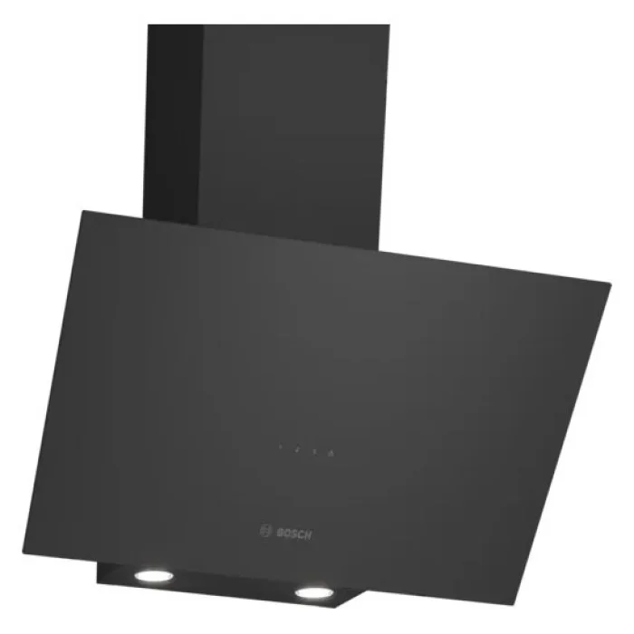 Bosch Serie 2 Wall-Mounted Cooker Hood, 60 cm, Black Glass, Black - DWK64PJ60T