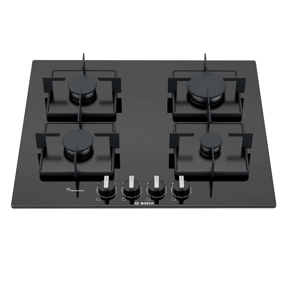 Bosch PPP6A6B10 Serie 6 60 Cm Gas Hob - Black Glass