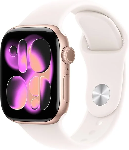 Apple Watch Series 11 GPS 46mm Rose Gold Aluminium Light Blush Sport Band S/M MEV64