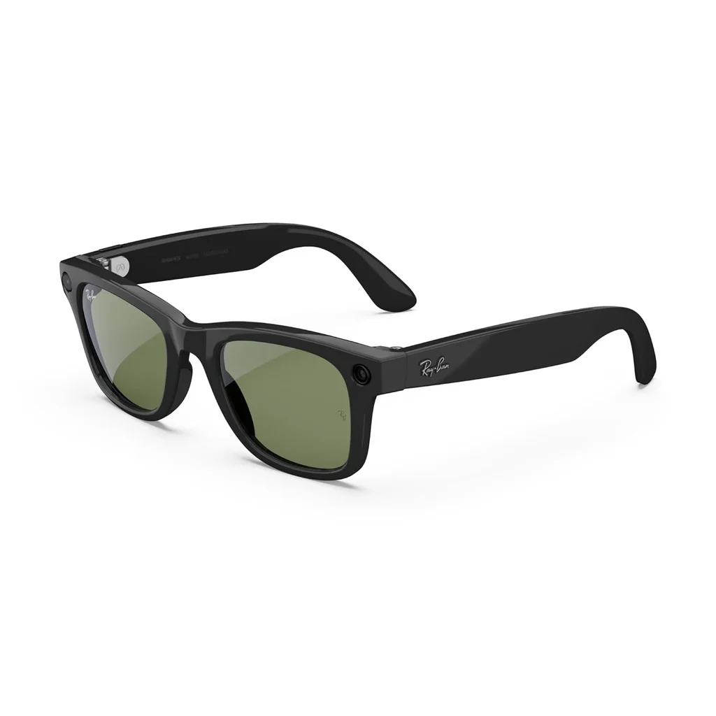 Ray-Ban Meta Wayfarer Gen 2 RW4012 S-50 Shiny Black Transitions Graph. Green Lens