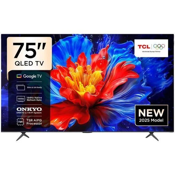 TCL 75" 75P8K QLED 4K 144 Hz Quantum Crystal Google TV (2025)