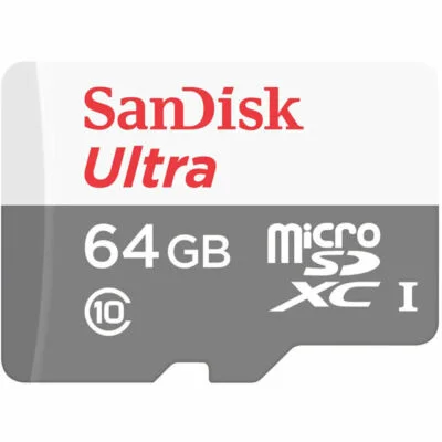 SanDisk Ultra 64 GB 100 MB/s UHS-I C10 SDSQUNR-064G-GN3MN Micro SD Card