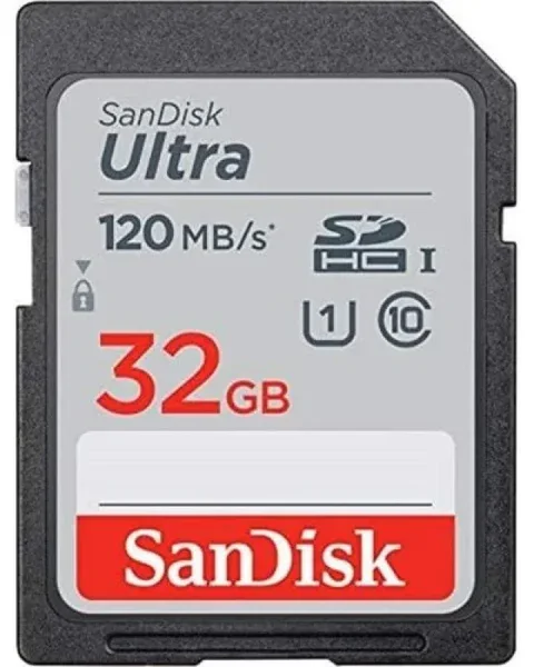 SanDisk Ultra 32 GB SDHC SD C10 U1 Flash Memory Card 120MB/s UHS-I HD SDSDUN4-032G-GN6IN