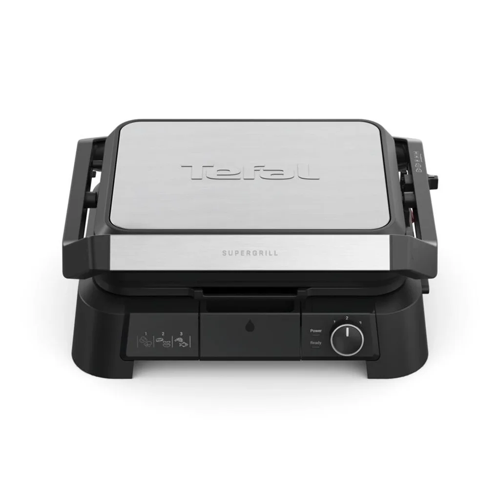 Tefal SuperGrill 3-in-1 Barbecue Grill and Toaster with 6-Slice Capacity - Stainless Steel - 1510002831