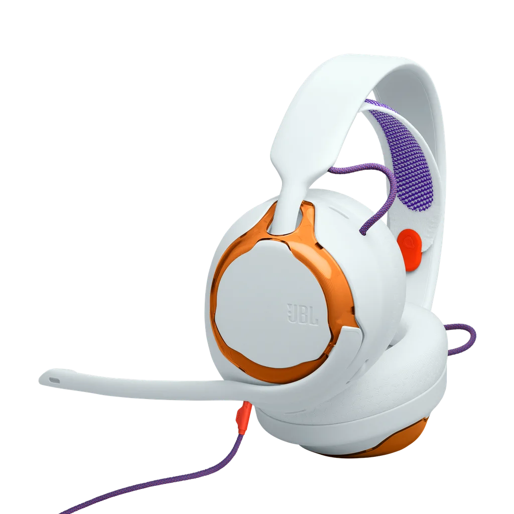 JBL Quantum 250 Gaming Wired On-Ear Headphones White Orange - JB.JBLQTUM250TEL