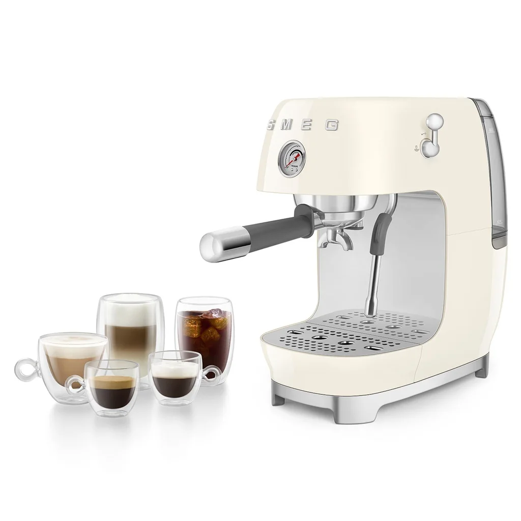 Smeg ECF03CREU Manual Cold Brew Espresso Machine Cream