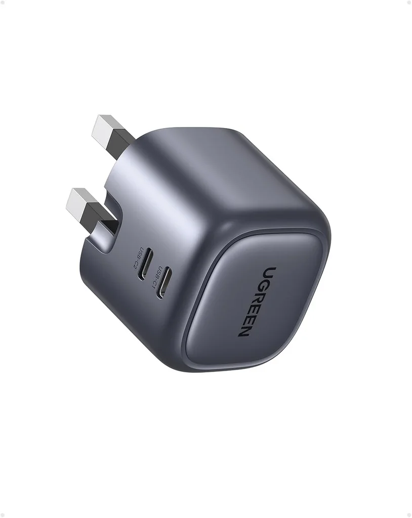 UGREEN USB C Charger 45W Nexode GaN Dual Ports Silver Grey - 90399