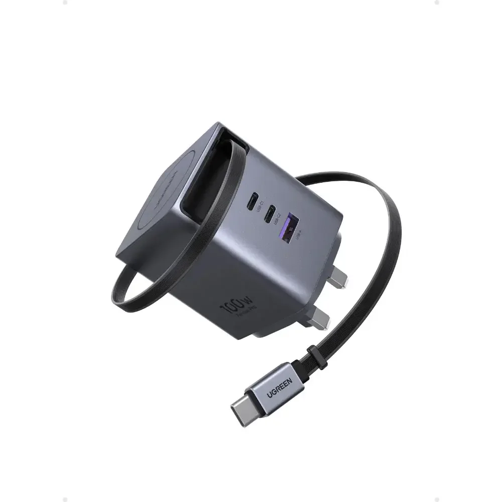 UGREEN NEXODE PRO GAN FAST CHARGE WITH RETRACTABLE CABLE 100W