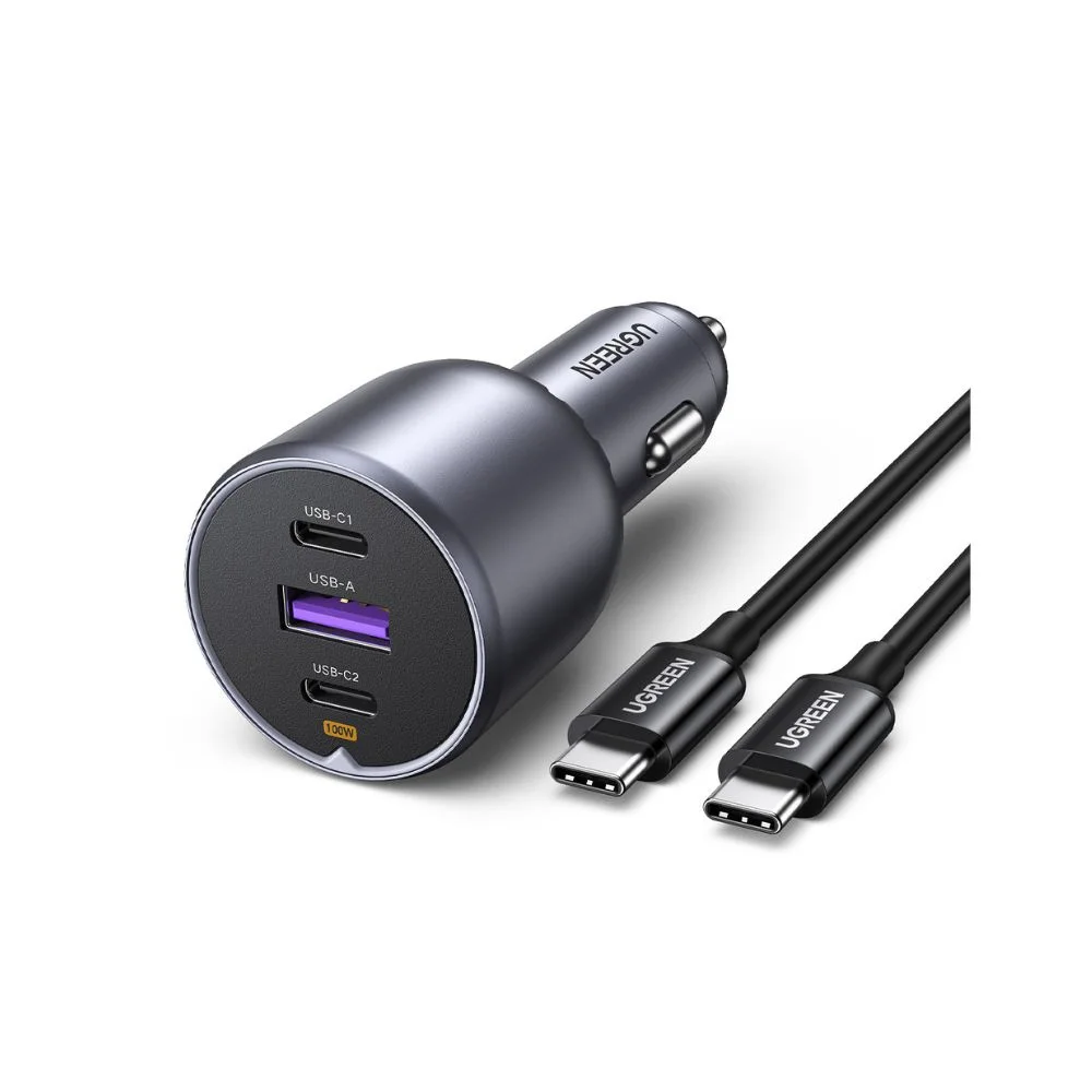 UGREEN 130W 3-Port Fast Car Charger with 100W Cable - EC705 55511