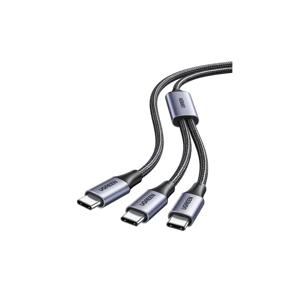 Ugreen USB-C to 2x USB-C Braided Cable (M-M) - 1.5m - Black 35087