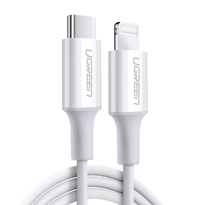 Ugreen Cable USB Type C - Lightning MFI 1m 3A 18W White 10493