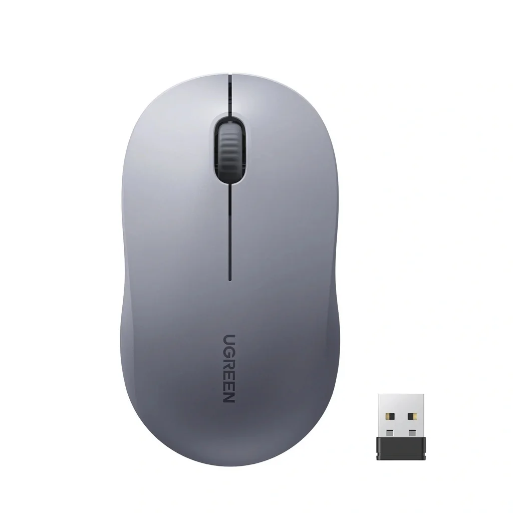 Ugreen Wireless Multi-Mode Mouse with Bluetooth and 2.4G Connection and Silent Clicks Gray - 65775