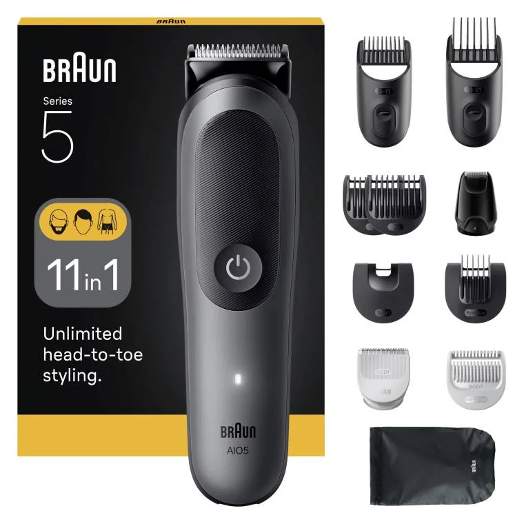 Braun Series 5 All-In-One Grooming Kit 11-In-1 Unlimited Head-To-Toe Styling - Aio 5560