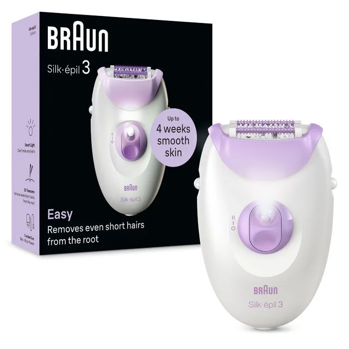 Braun Silk-Epil 3 Easy Hair Removal Device Wet & Dry Epilator – SE 3000