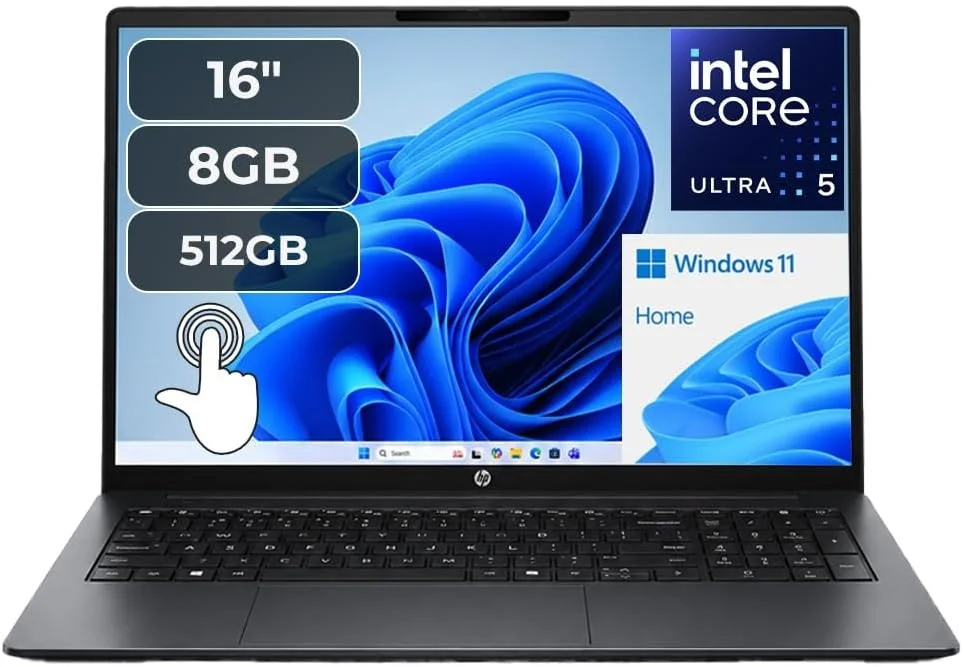 HP OmniBook 3 16" 2K IPS Laptop Intel Core Ultra 5 8/512G SSD 16-BU0305DX